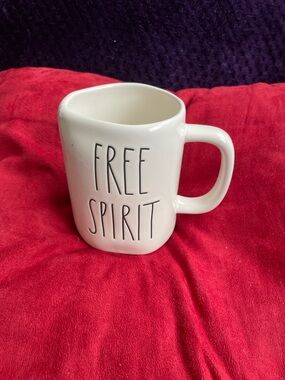 Rae Dunn White Free Spirit Ceramic Coffee Mug NWOT